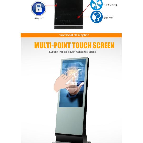 43 Inch Slope Standing Touch Computer Digital Signage IR Touch Screen Display Totem