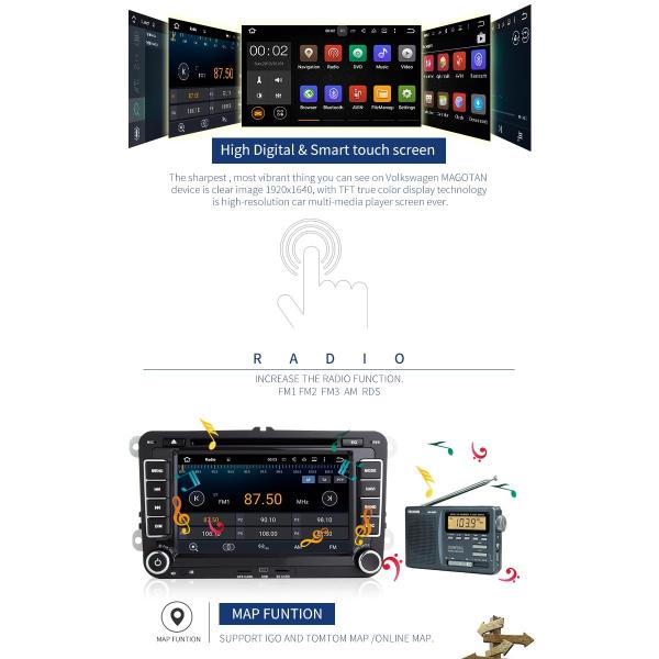 With Steering Wheel Control Vw Jetta Dvd Player , Android 7.1 In Dash Car Dvd Player