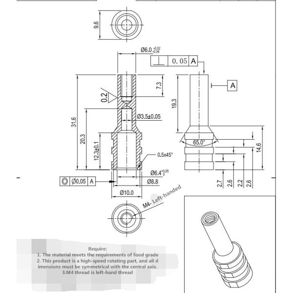 304 Stainless Steel Fixed Blade Shaft For Grinder Fixed Blade Knife Shaft For Coffee Machine Electrophoresis CNC Lathe Machining Parts , hex rivet nut fastenal 6x31.6mm