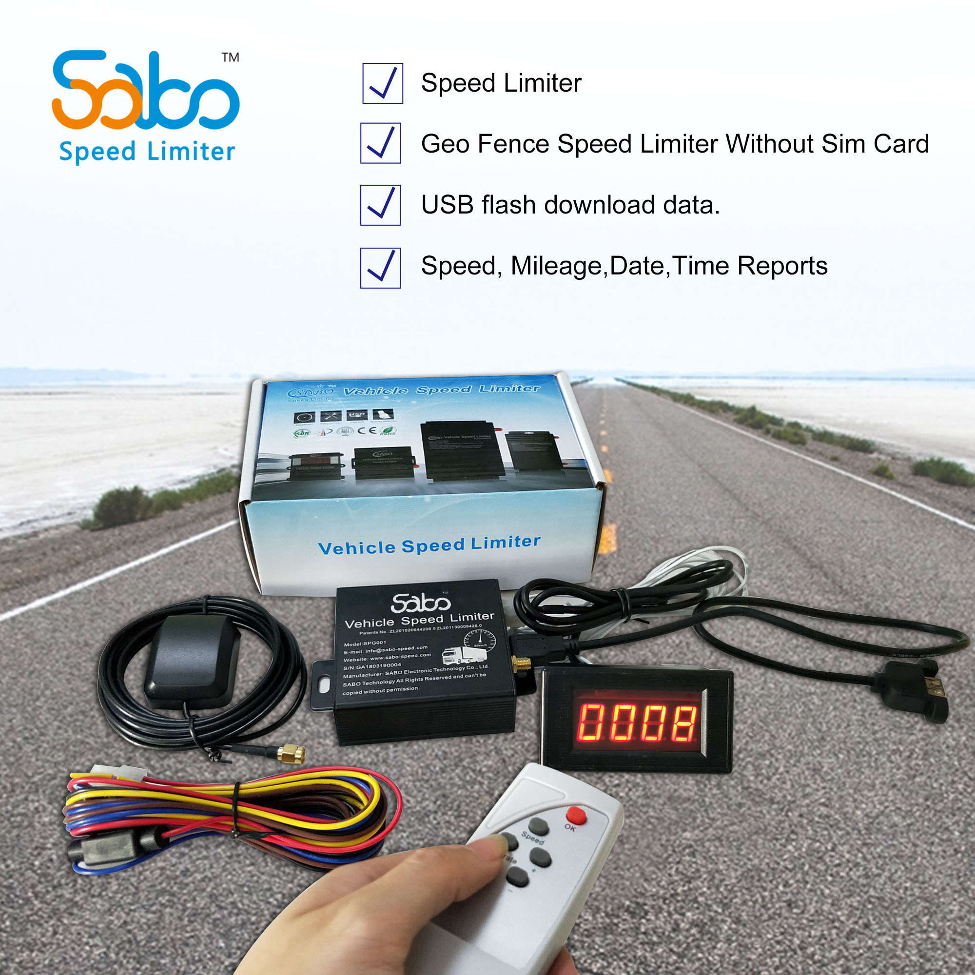 China 2km/h Programmable Black No Sim Card Vehicle Speed Limiter wholesale