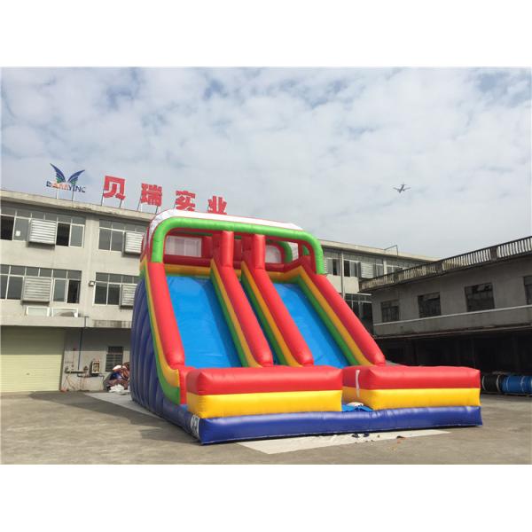 Amusement Commercial Inflatable Water Slide With Pool Silk Printing