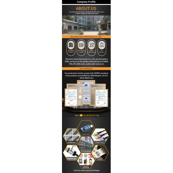 PVC Jacket Male-Female USB C Type C to Displayport Display Adapter Cable for 8K 60Hz Video Audio