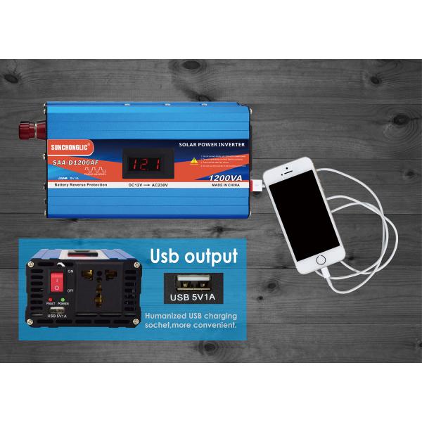 Input 15VDC 1200 Watt Solar Inverter 1200va 12v 220v Quiet Operation