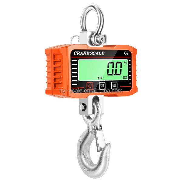 Aluminum Shell Stainless Steel 2-Ton Digital Crane Scale with Battery Powered Remote Control LCD Backlight Orange Blue