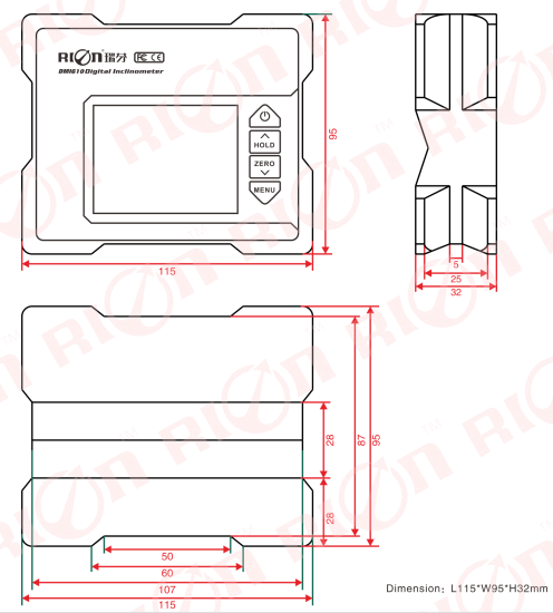 DMI610 Auto temperature drift compensation Single/dual Digital Inclinometer
