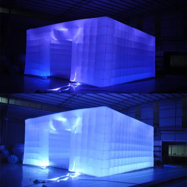 LED Light Inflatable Advertising Balloons Inflatable Air Cube Tent For Rental
