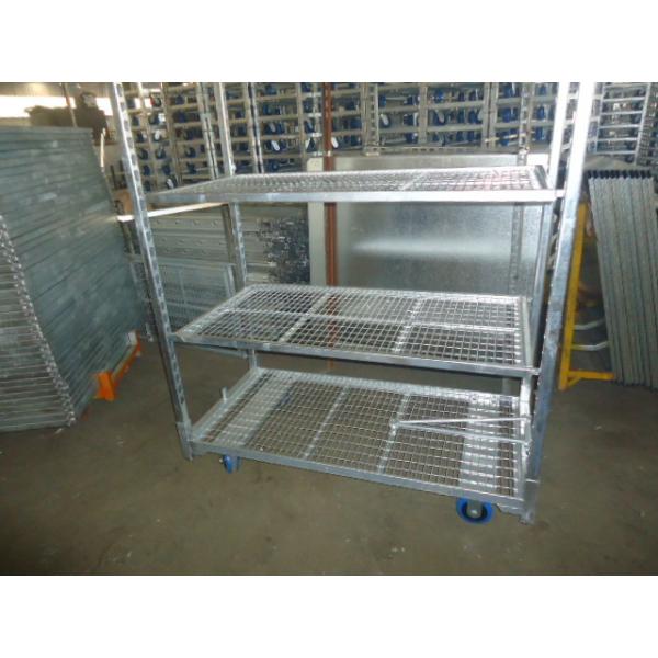 Display Nylon Wheel 1900mm Galvanized Flower Trolley