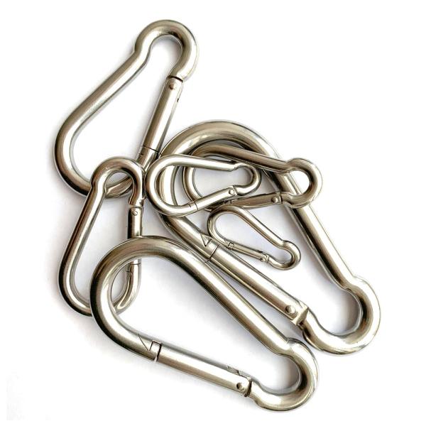 Polished Finish Stainless Steel 304 Carabiner Snap Spring Hook for Outdoor Activities