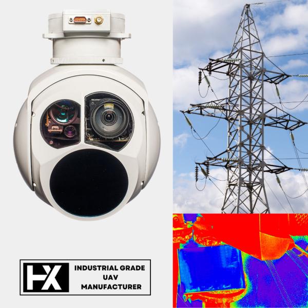 PTZ Drone Pod 2.8KG Drone Thermal Camera Gimbal 360° 2 Axis Gyro Stabilization 640X512 HXTS02A