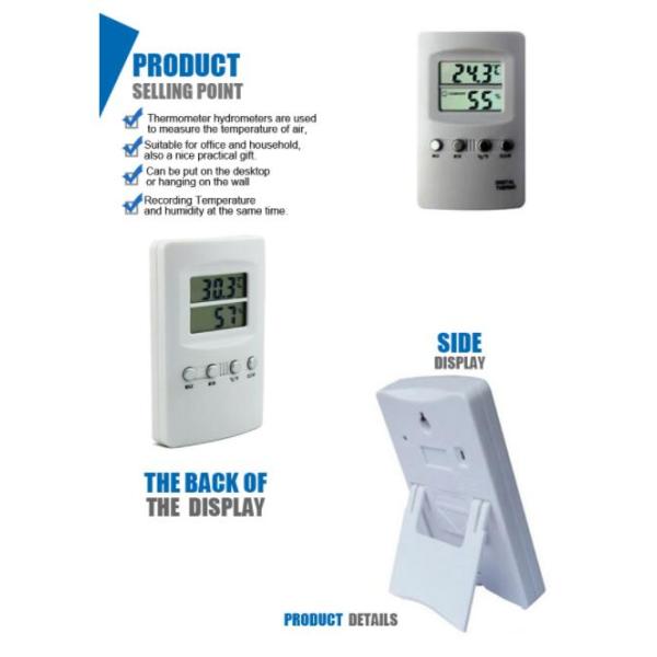 New Measuring Instrument White Digital Thermometer Hygrometer Temperature Humidity Meter Gauge