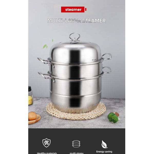 Multi-Layer 28cm Kitchen Pots Cookware Stainless Steel Cooking Pot 3 Layer Food Steamer Pot