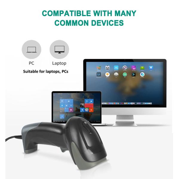 Handheld Bar Code Reader Automatic USB 1500 Point Wired Barcode Scanner