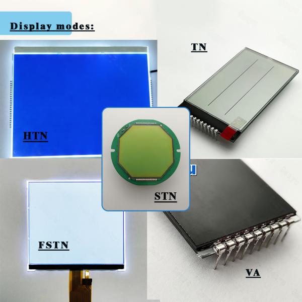 Customized Size Segment LCD Display HTN Blue PIN Connect With White Backlight