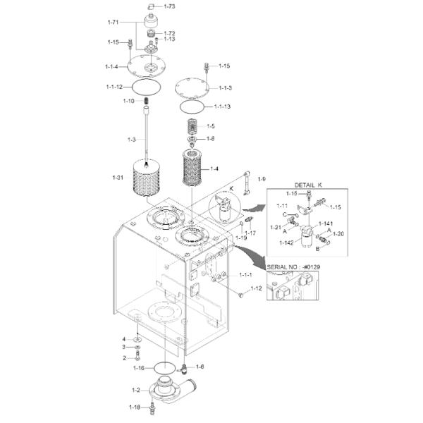 31Q601280 31Q6-01280 Return Element Excavator Filter For HYUNDAI R210LC9