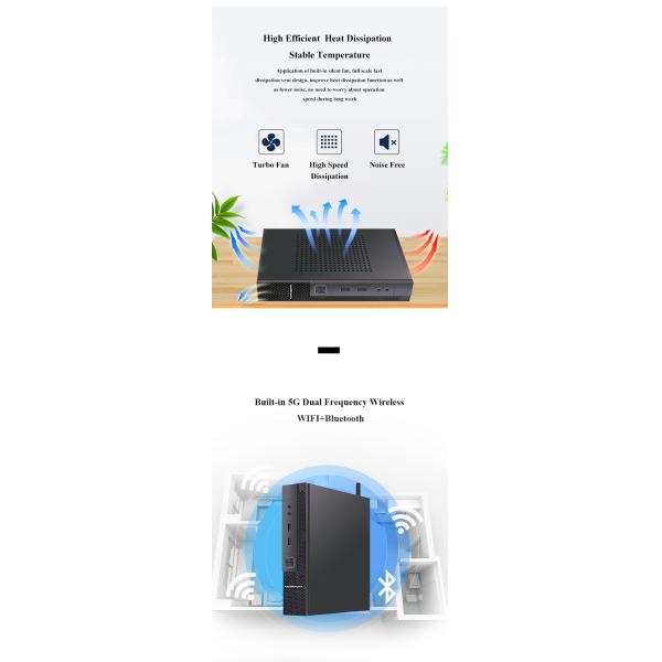 Portable Win10 Desktop Mini PC Hexa Core I3 I5 I7 16GB 512GB Graphics 630 All In One