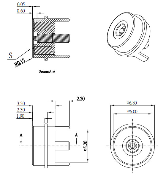 Male And Female Magnetic Connectors Round Magnetic 12v Connector 6.0mm For Portable Charger