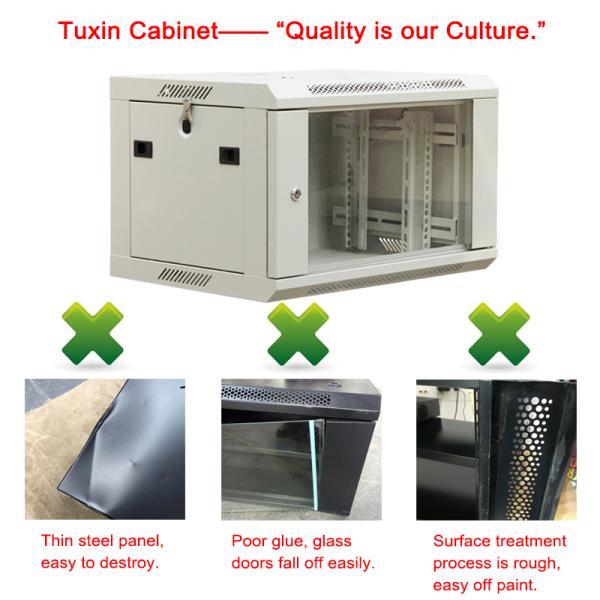 Network Enclosure Wall Mount Server Cabinet , Cold Rolled Steel 9u Server Rack