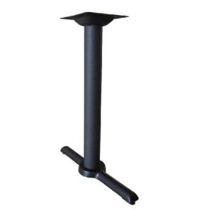 China Black Wrinkle Powder Coated Cast Iron Bistro Cross Table Base Outdoor Dia 3'' Column wholesale