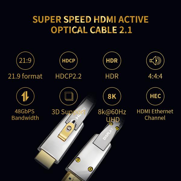60Hz 4K 8K Fiber Optic HDMI Cable Digital Optical Audio Cable To HDMI Converter