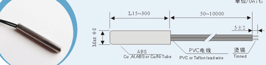 Air Conditioner Temperature Sensor Thermistor Stainless Steel Material High Testing Precision
