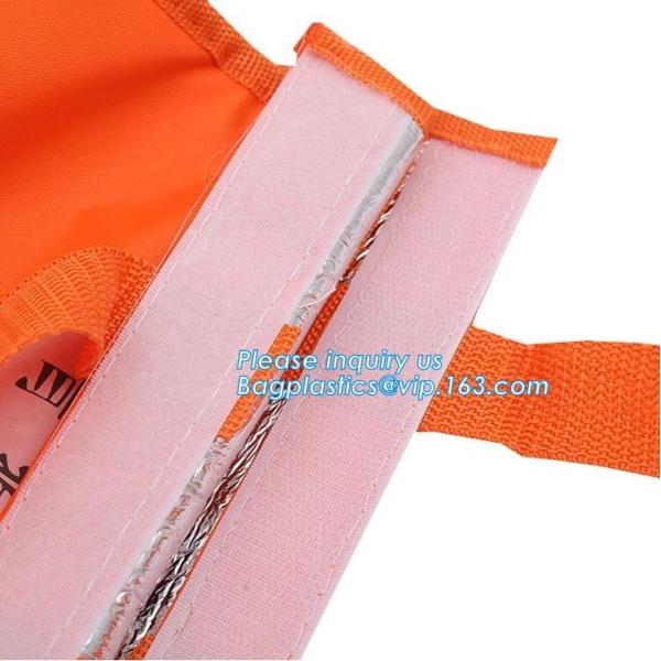 Foldable Lunch Insulated Cooler Bag Heated Food Delivery Bag Thermal Pizza Delivery Cooler Bag