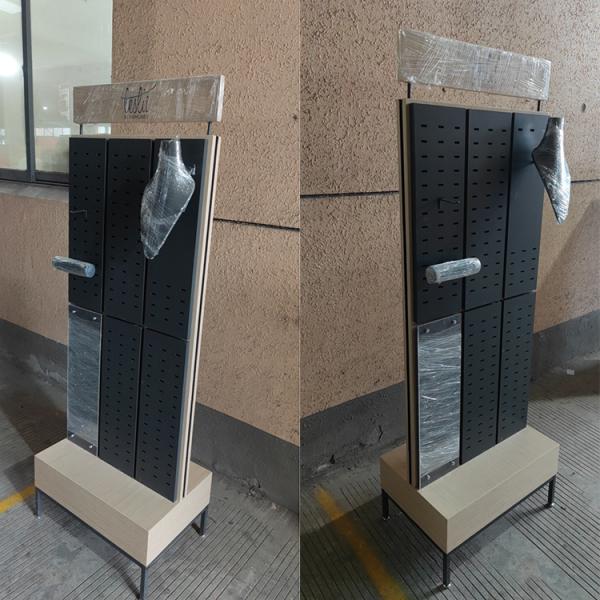 Double Sided Hair Extension Display Rack Wooden Hair Extension Display Stand