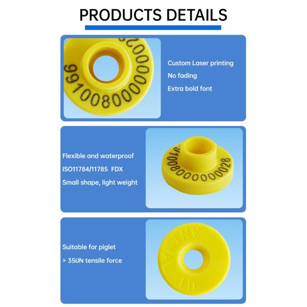 Easy Install ICAR Certified Sheep Ear Tags Livestock Ear Tags Goat Piglet Ear Tags