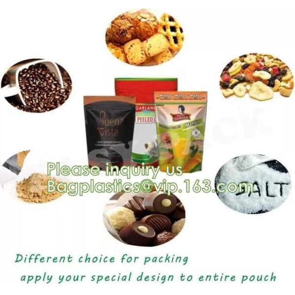 Three side seal bag Stand up bag Automatic packaging film Special shape bag Fin/lap seal with gusset bag Stand up zipper