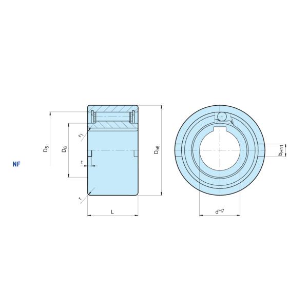 NF Series NF20 20*62*36mm 3600RPM Conveyor Freewheel One Way Sprag