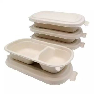 China 100 Biodegradable Packing Sugarcane Clamshell Food Container Disposable wholesale