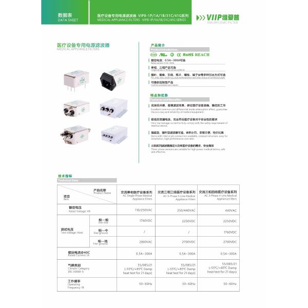 OEM Medical EMI Filters 0.5A-300A low pass filter for power supply
