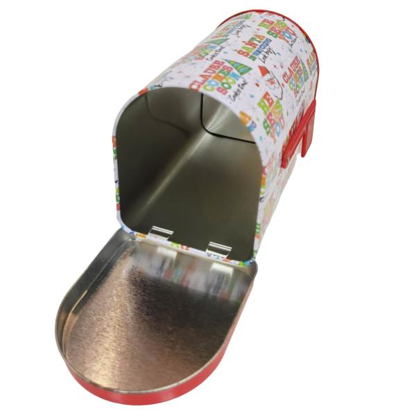 Metal Mini Tin Mailbox Toy Container With Raised Signal Flag Food Gift Storage Tin