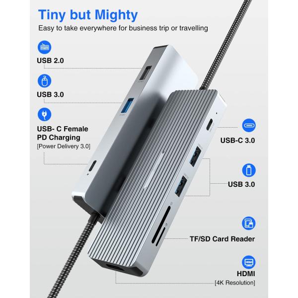 Usb-C Hub Docking Station Hdmi Dual Monitor Adapter For Laptop Docking Station