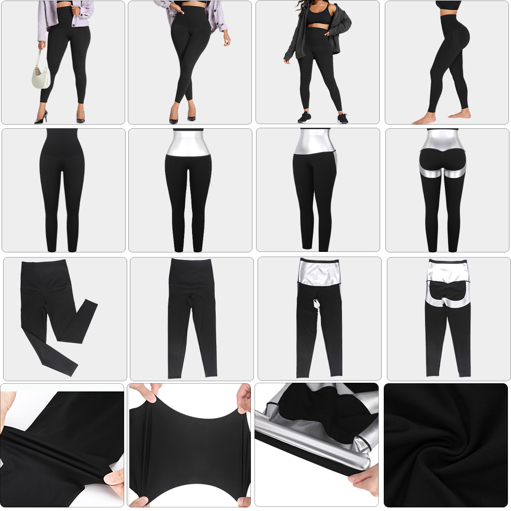 Customized Logo Printing HEXIN High Waist Sauna Sweat Tummy Control Leggings for Women