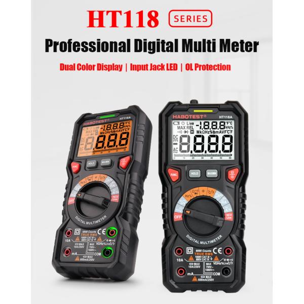 10A 6000 Counts Handheld Digital Multimeter , 750V Capacitance Test Multimeter