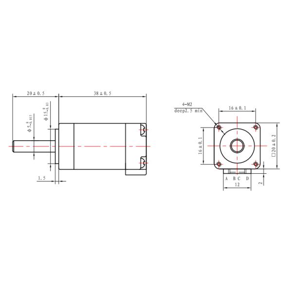 Bipolar Connection Micro Stepping Motor 0.6A 32mN.M Nema 8 Stepper Motor For Beauty Machine