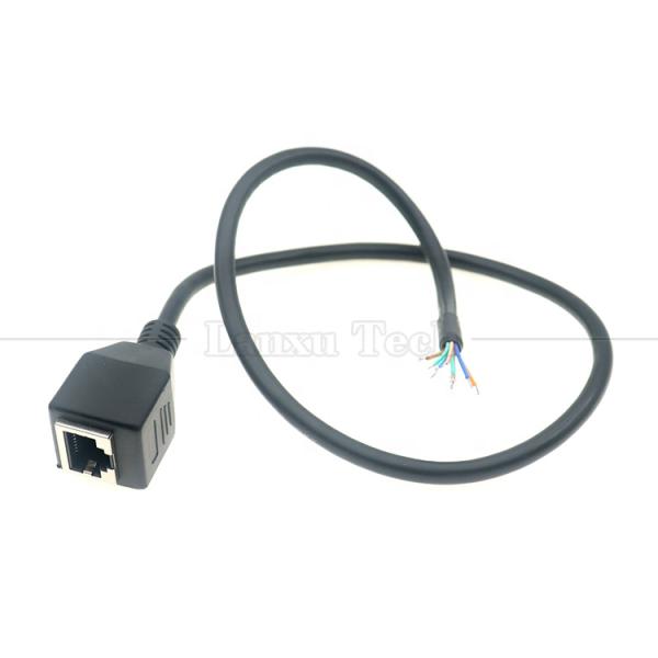 Female RJ45 Jack Socket to Open Tinned Soldering 8 Wires Bare End Pigtail Ethernet Network Patch Lan Cable