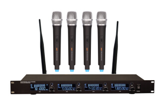 LS-4800 4 channels UHF wireless microphone system with LCD color screen 4MICS / rack mountable