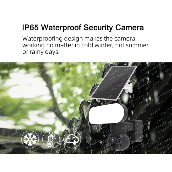 3MP Floodlight Camera 4G Full Color Night Vision 90db Siren Alarm Solar Security Camera