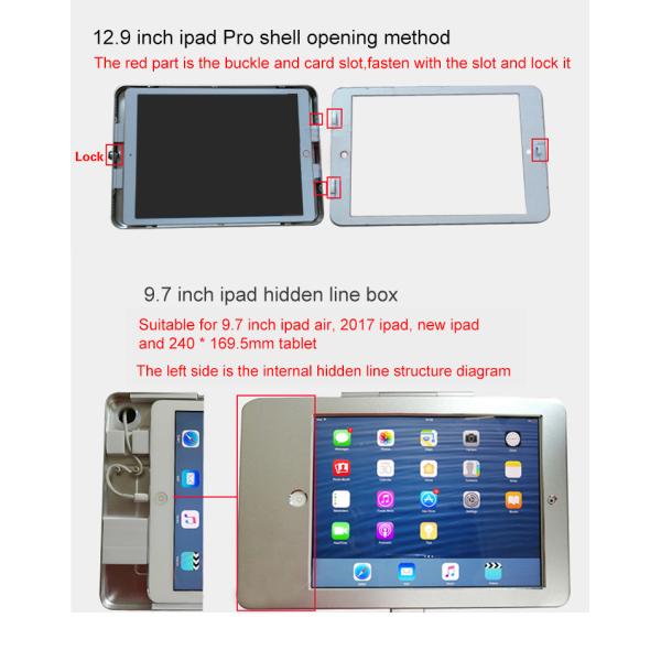 Standing LCD Advertising Display Metal Material With 2 Meter Calbe For Ipad 9.7 Ipad Mini