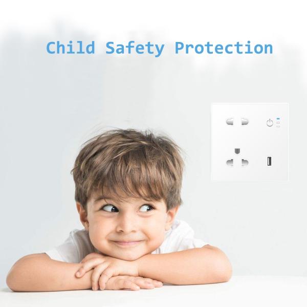 480X320 IPS Smart Plug Socket Wifi Alexa Electrical Outlet Universal