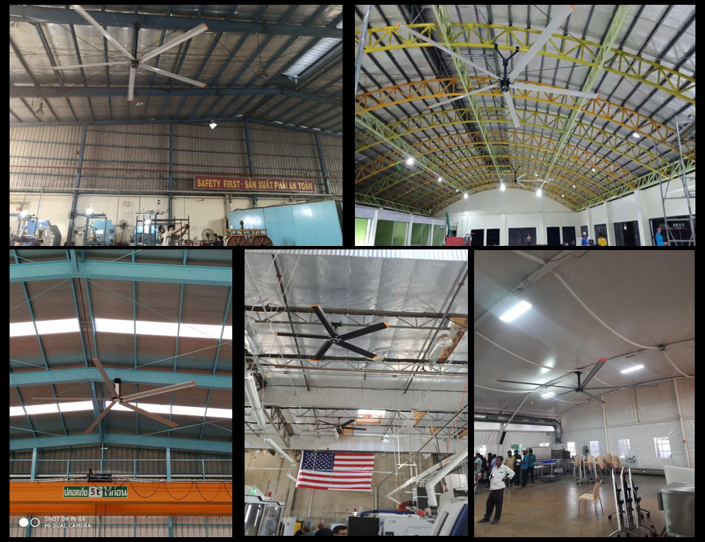 Customizable Sizes HVLS Commercial Ceiling Fans Gymnasium Ceiling Fans 220V/380V