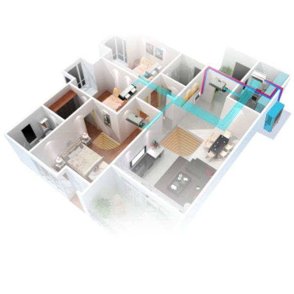 Residential Multi Split Air Conditioner DC Wall Mounted Double Crank