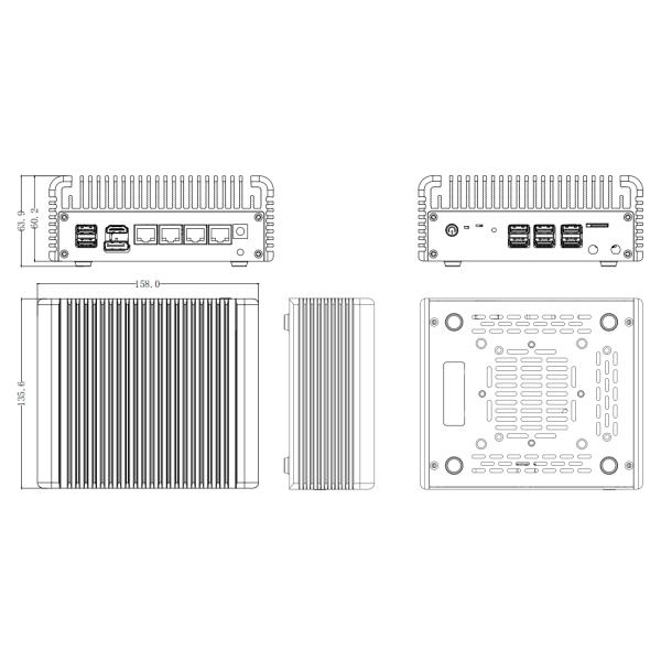 Zynshield Firewall Intel i3-1215U Pfsense Ubuntu Linux 6 2.5g Rj45 Ethernet Ports