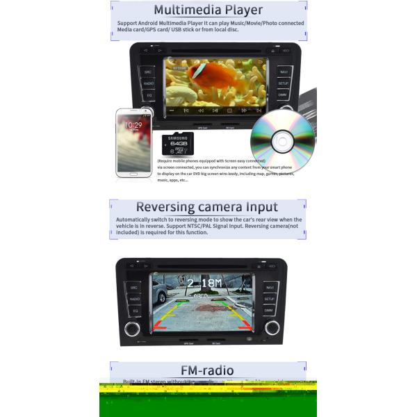 Touch Screen Gps Android Audi Car DVD Player With Bluetooth Playstore