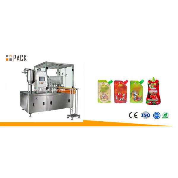 High Efficient Paste Sauce Spout Pouch Filling Machine For Automatic Doypack Bag