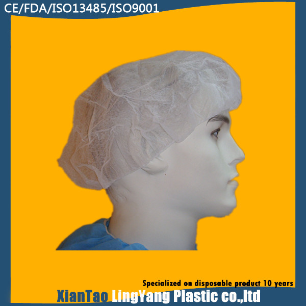 High quality non woven disposable surgical bouffant cap different color