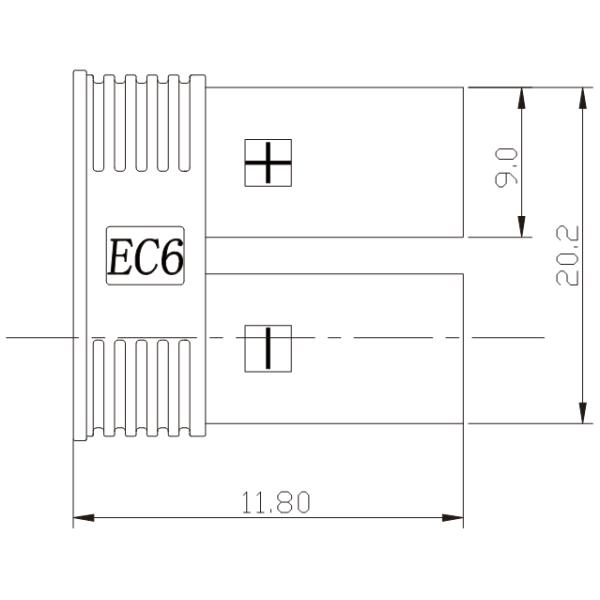 Angled Gold Plated Banana Plug 6mm Bullet Connector EC6 With Blue Housing
