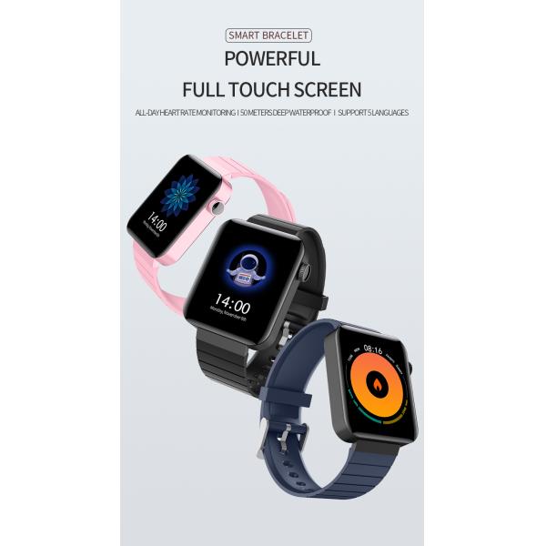 Smart Watch With Temperature Sensor Epidemic Prevention Fabric Exercise Band General