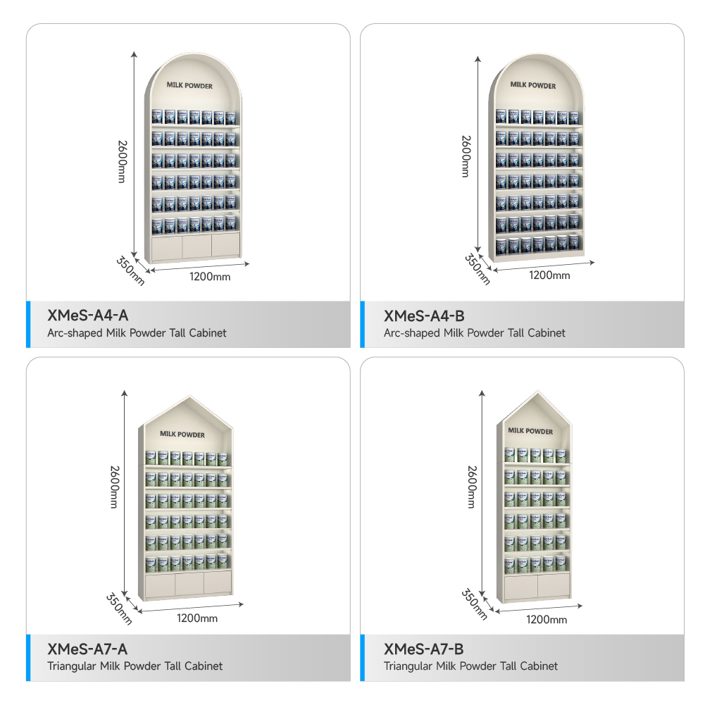Customized Milk Powder Cabinet Multi-Tier Modern Display Rack for Baby Store Stand and Maternity Shop Interior Design